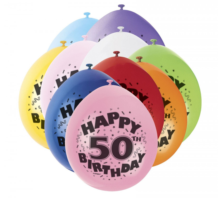 Click to view product details and reviews for 50th Birthday Latex Balloons 10 Pack.