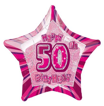 Click to view product details and reviews for 50th Pink Glitz â Foil Balloon For Celebration.