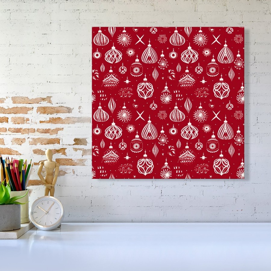 Click to view product details and reviews for Red Christmas Decorations Pattern Canvas Large 30 X 30.