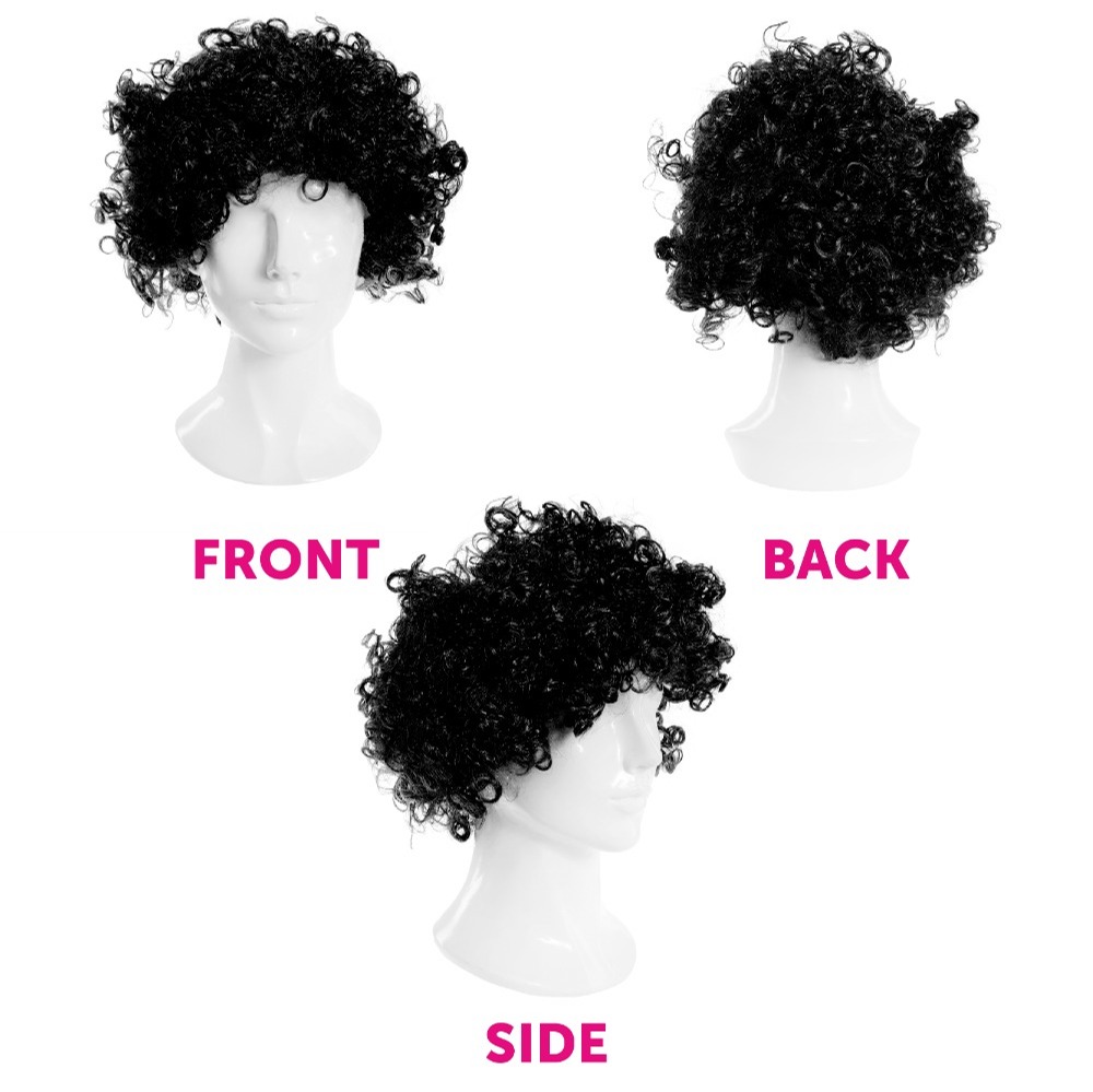 Deluxe 70's Cop Accessories Set with Black Wig