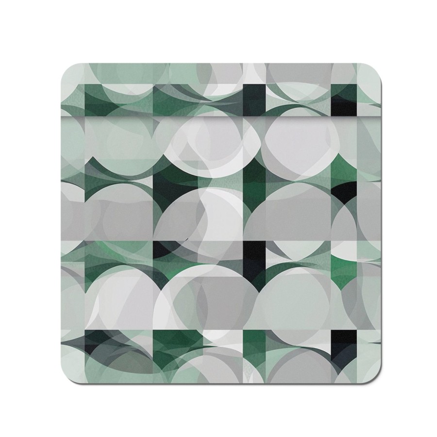 Geometric Grey Green Coasters