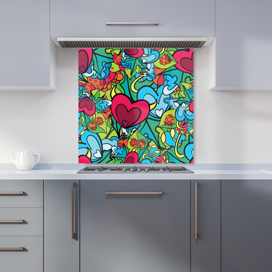 Click to view product details and reviews for Hippie Psychedelic Pattern Kitchen Splashback W600mm X H600mm.