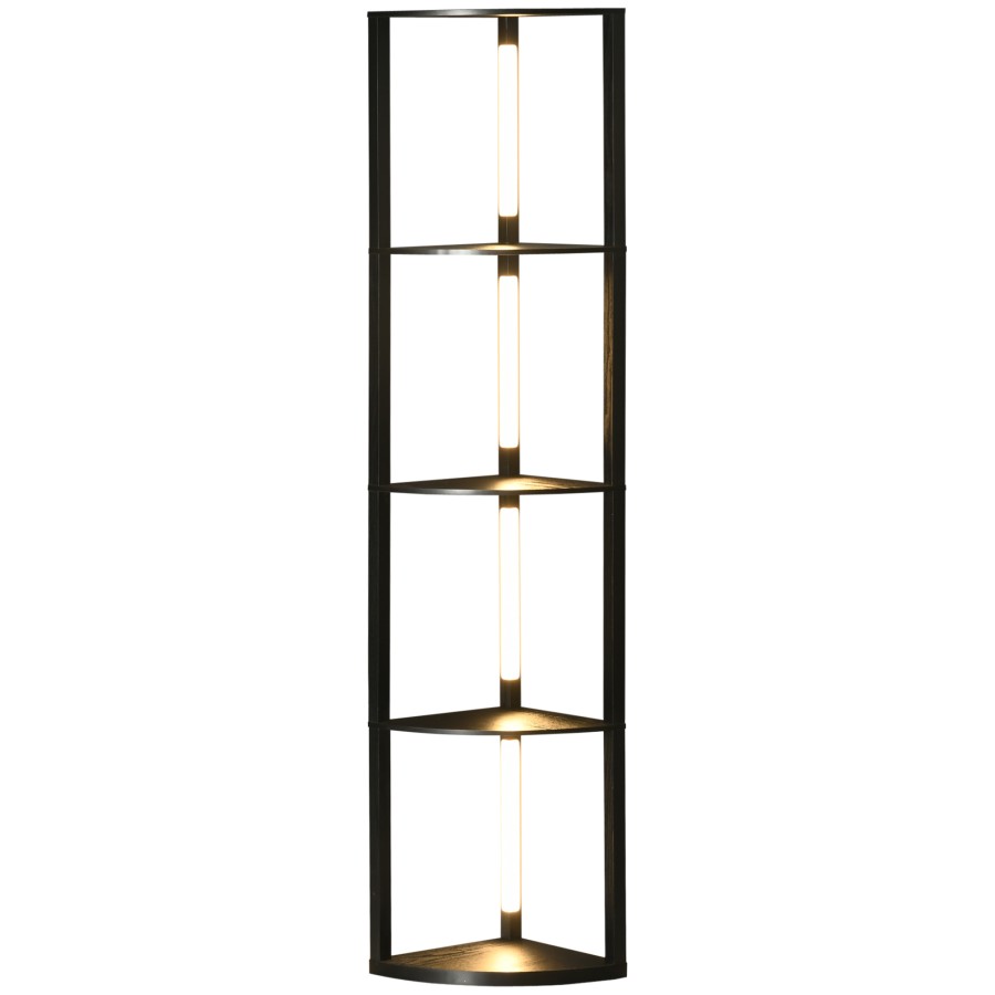 HOMCOM Corner Floor Lamp with Dimmable Warm White LED Light, for Living Room