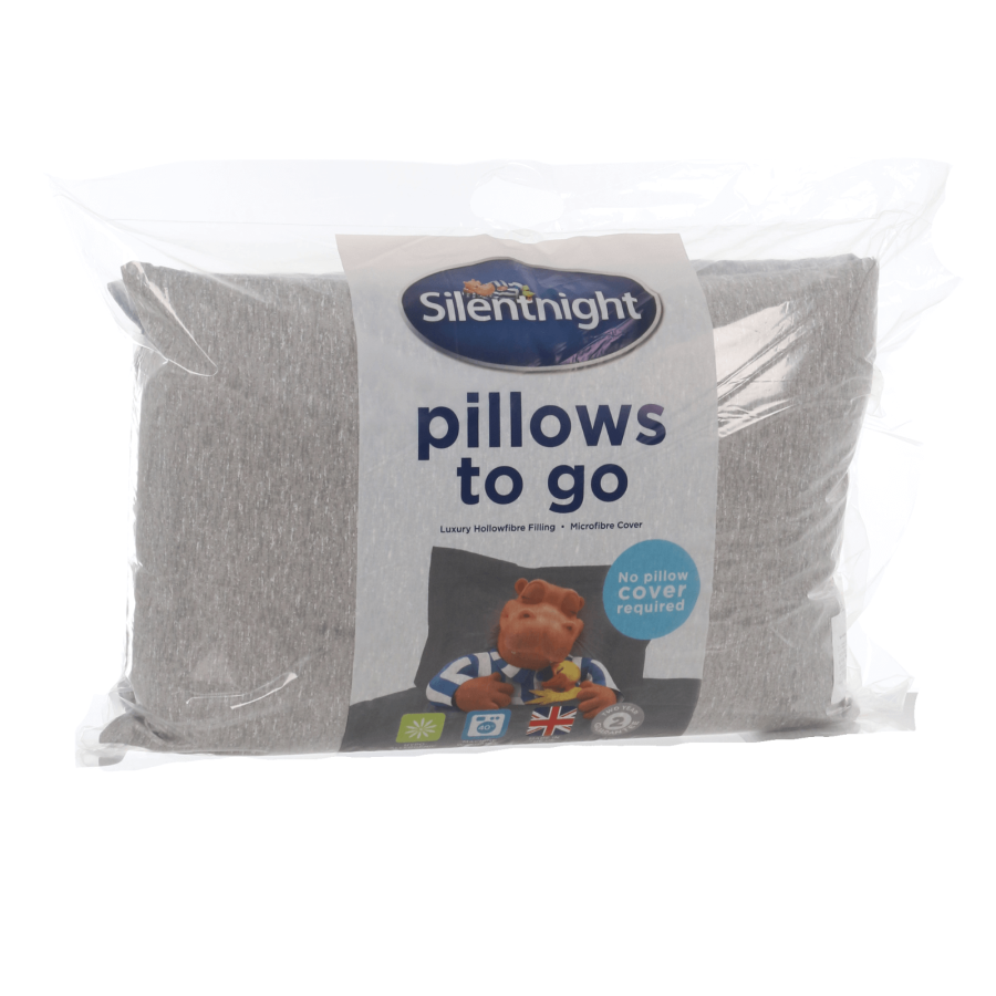 Silentnight Coverless Pillows To Go Pair Soft Hollowfibre Filling