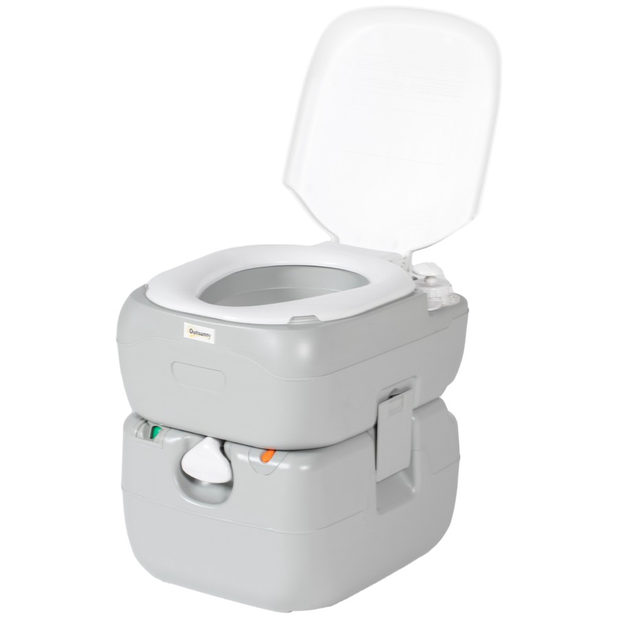 Click to view product details and reviews for Outsunny Portable Toilet For Adults 22l Camping Toilet With Seat Lid And Anti Leak Handle Pump Outdoor Travel Toilet With Detachable Tanks For Camp.