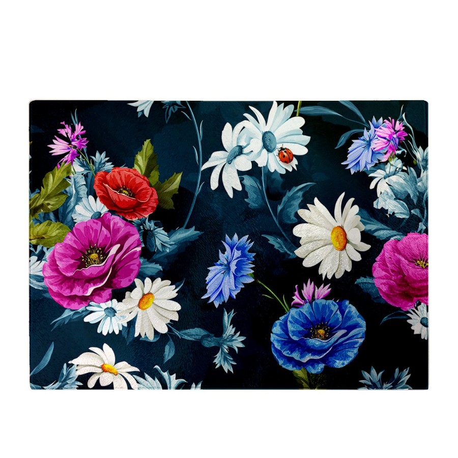 Click to view product details and reviews for Poppy Flowers With Chamomile Glass Chopping Board.