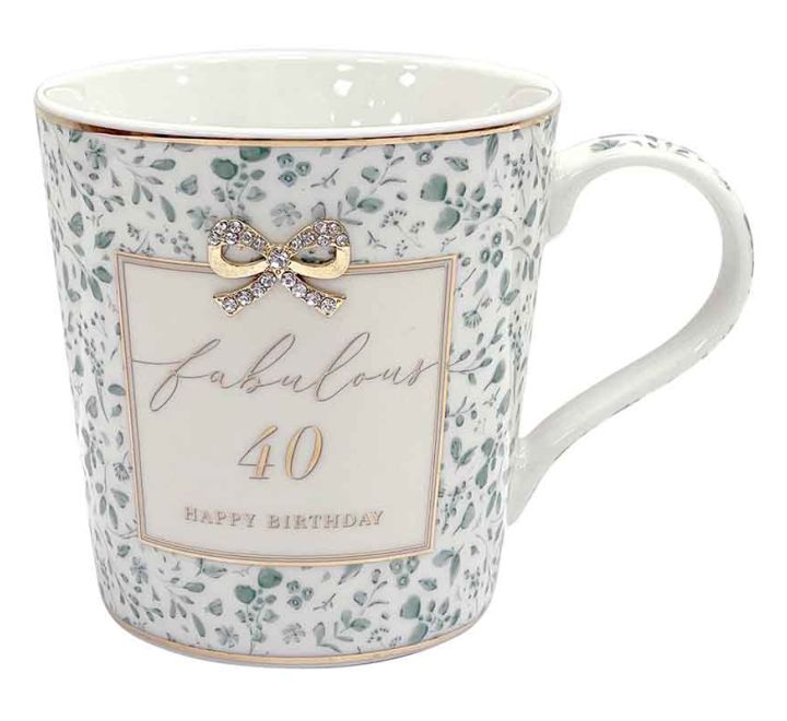 Click to view product details and reviews for Madelaine Fabulous 40 40th Birthday Boxed Gift Mug With Diamante Bow.