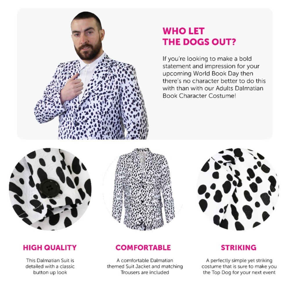 Adults Dalmatian Print Suit