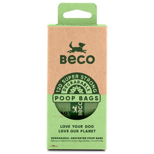 Beco Unscented Degradable 120 Poop Bags On 8 Refill Rolls