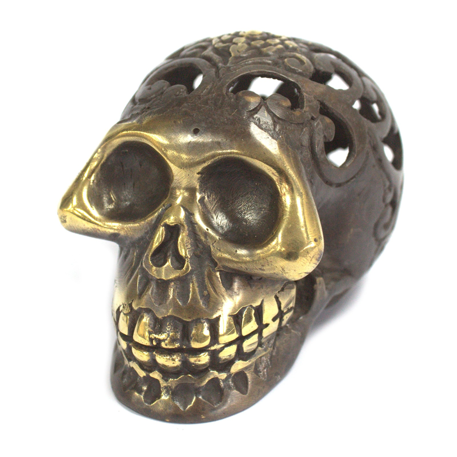 Coffire Vintage Brass Skull - Med