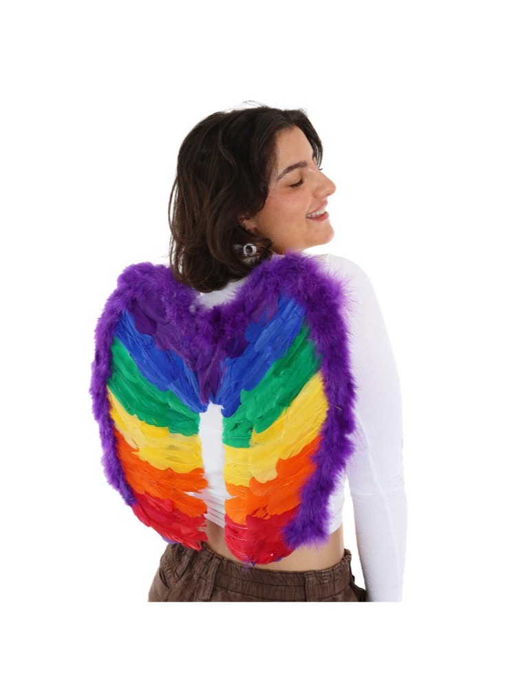 Rainbow Flag Set – 5ft x 3ft with Rainbow Pride Angel Wings