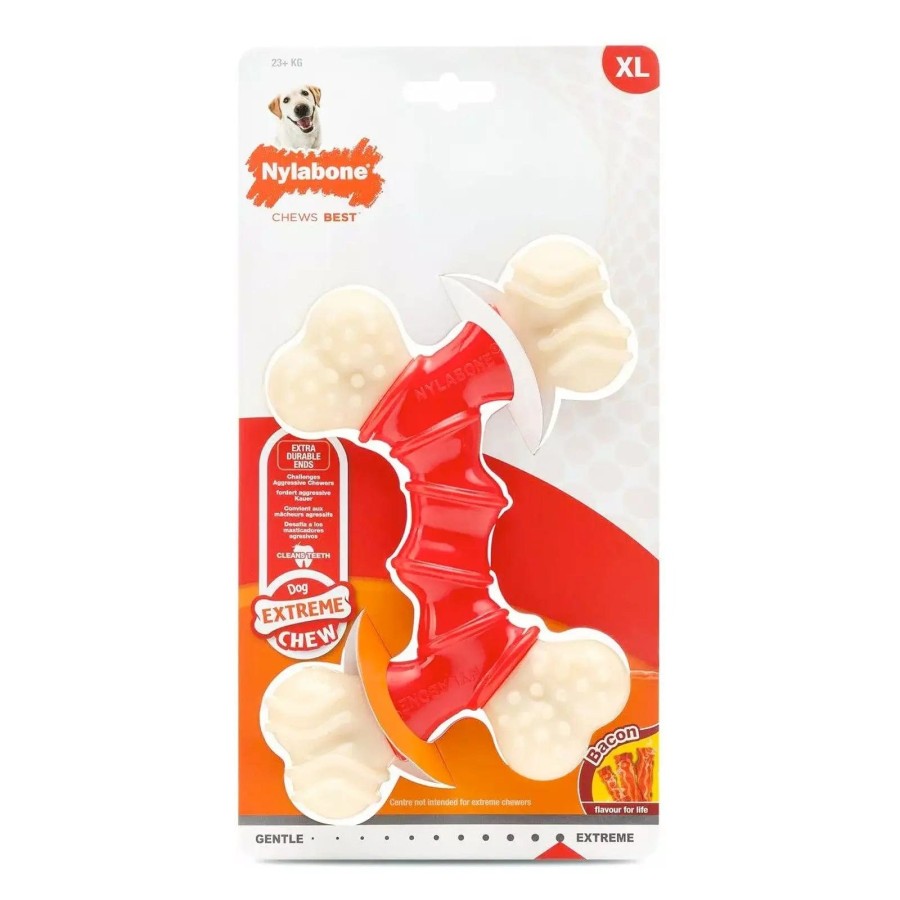 Nylabone Extreme Dog Chew Bacon Flavour Double Bone Xl 23+Kg