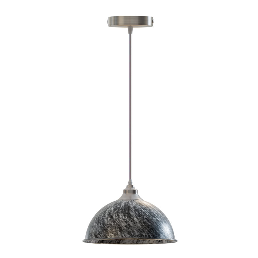 Click to view product details and reviews for Industrial Ceiling Pendant Light Fitting Metal Dome Shape 21cm1586 Brushed Silver.