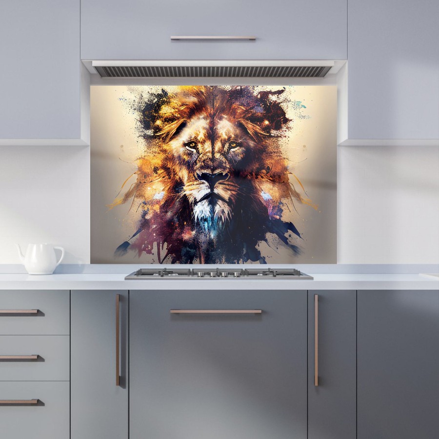 Click to view product details and reviews for Majestic Lion Face Splashart Kitchen Splashback W900mm X H650mm.