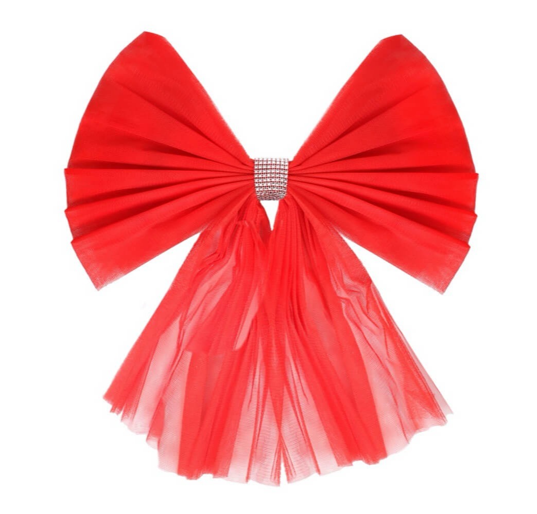 Merry Christmas Happy New Year Balloon Banner with Red Door Bow