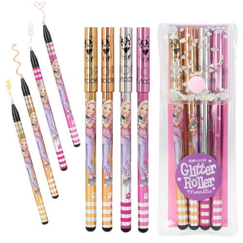 TopModel Glitter Roller Metallic Pen Set
