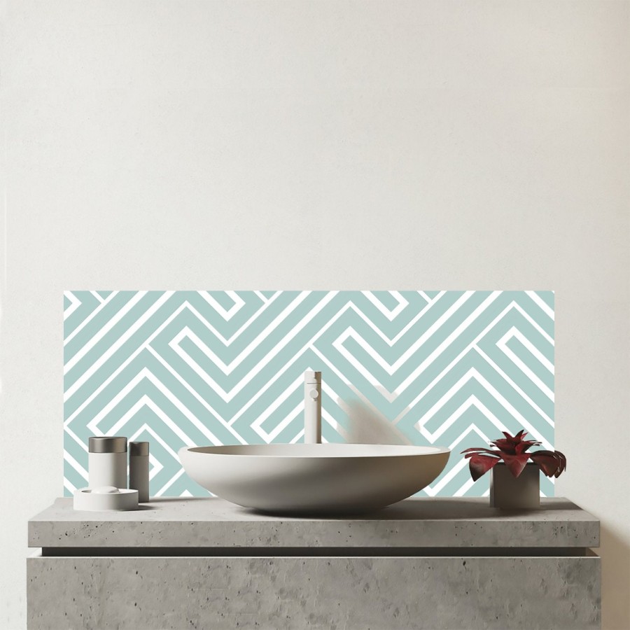 Click to view product details and reviews for Geometric Modern Ornment Glass Bathroom Splashback.