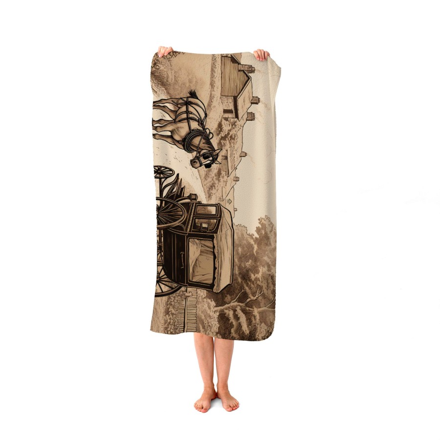 A Horse And His Cart Beach Towel