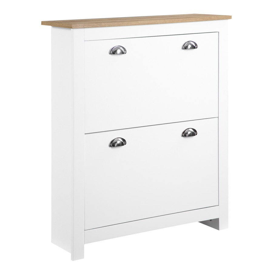 Click to view product details and reviews for Homcom 2 Drawer Shoe Cabinet Narrow Shoe Cupboard With Flip Doors White.