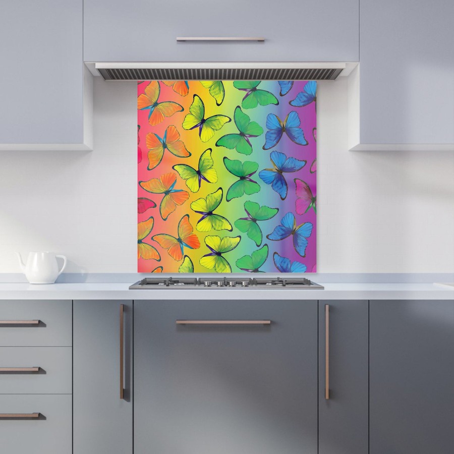 Click to view product details and reviews for Multicoloured Butterfly Pattern Kitchen Splashback W700mm X H750mm.