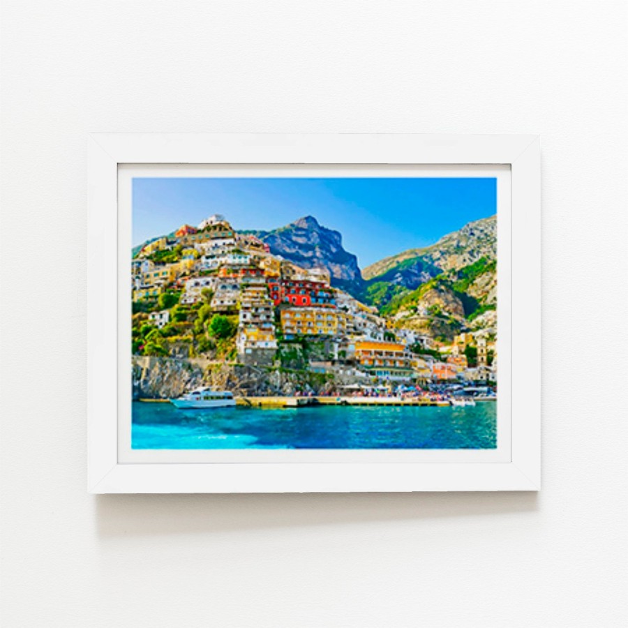 Click to view product details and reviews for Summer In Postiano Amalfi Coast Italy Art Prints 12 X 16 Black Frame.