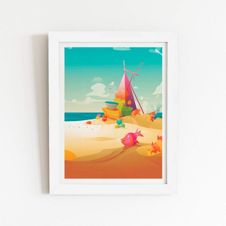 Click to view product details and reviews for Fish On A Beach Holiday Art Prints 12 X 16 Black Frame.