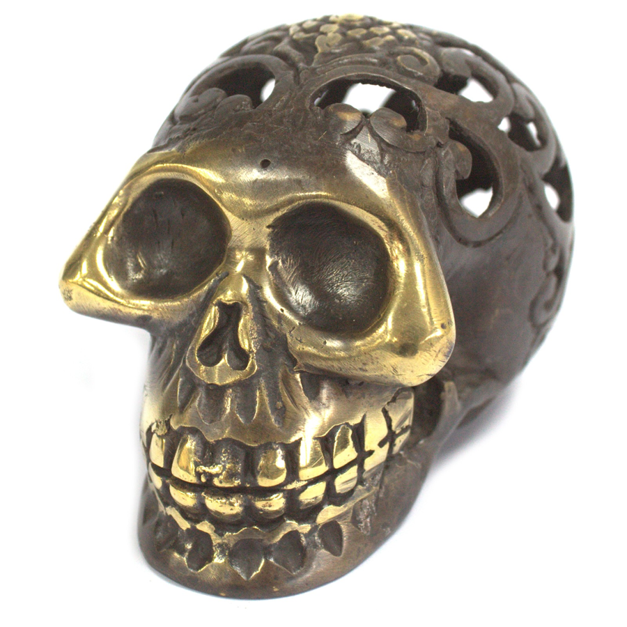 Coffire Vintage Brass Skull - Lrg