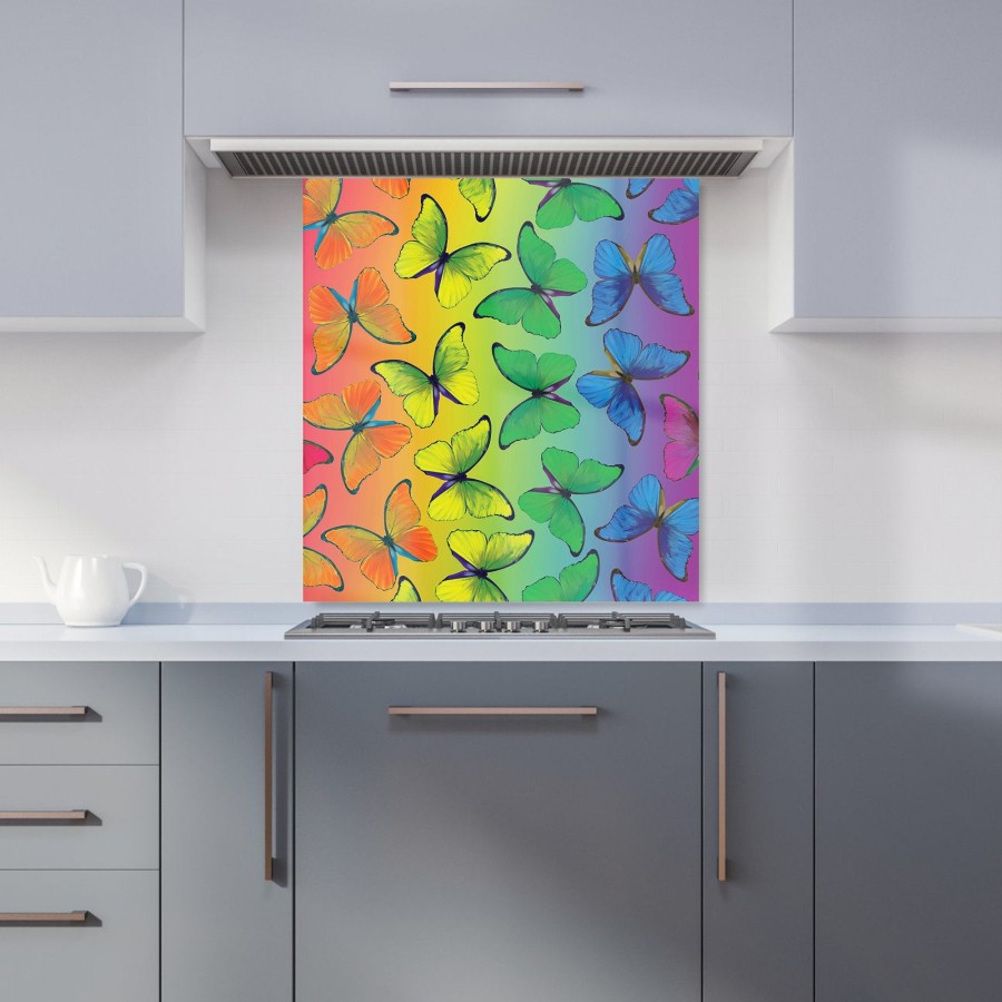 Click to view product details and reviews for Multicoloured Butterfly Pattern Kitchen Splashback W700mm X H650mm.