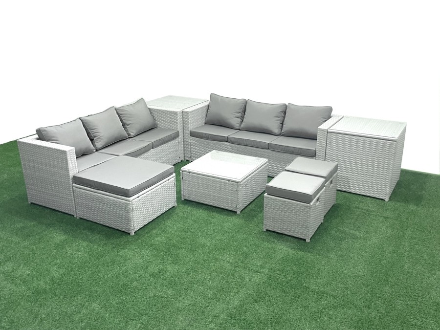 Click to view product details and reviews for Fimous Rattan Garden Outdoor Furniture Set 9 Seater Rattan Garden Sofa Set With 3 Footstools 2 Side Tables Light Grey Mixed. Click to view product details and reviews for Fimous Rattan Garden Outdoor Furniture Set 9 Seater Rattan Garden Sofa Set With 3 Footstools 2 Side Tables Light Grey Mixed.