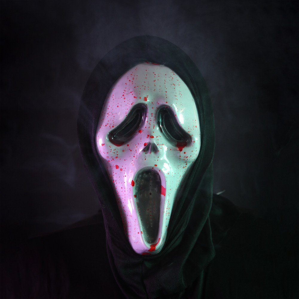 Scream Ghostface Blood Pump Mask with Bloody Knife