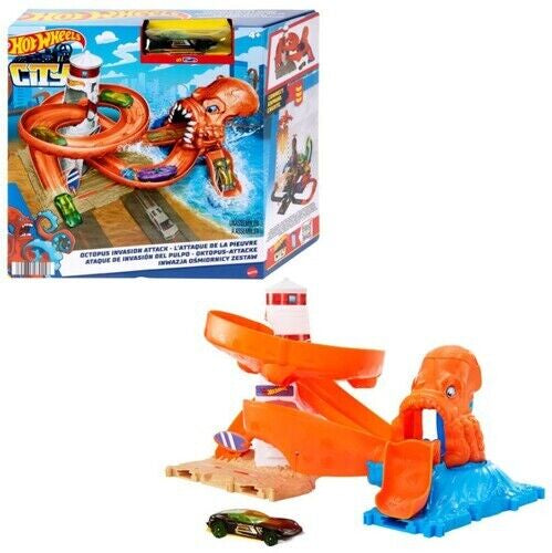Hot Wheels City Octopus Invasion Toy Car Play Set