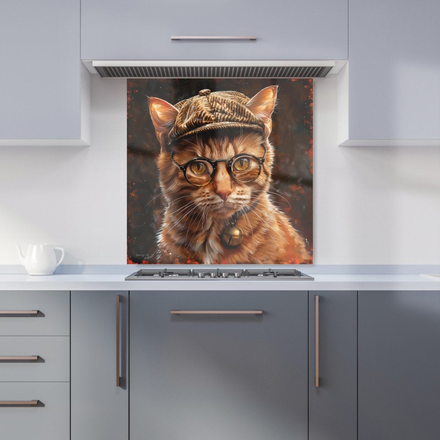 Click to view product details and reviews for Dapper Ginger Cat With Cap Kitchen Splashback W600mm X H600mm.