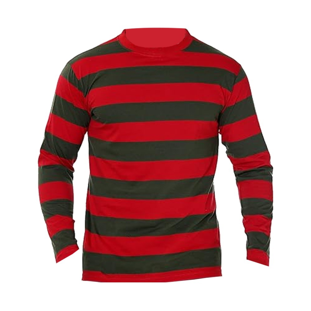 Adults Freddy Krueger Costume - Striped T-shirt, Black Hat Hat & Claw