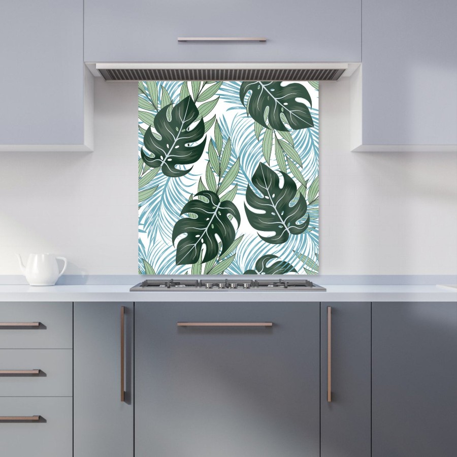 Click to view product details and reviews for Tropical Pattern Bright Plants Flowers Kitchen Splashback W700mm X H750mm.