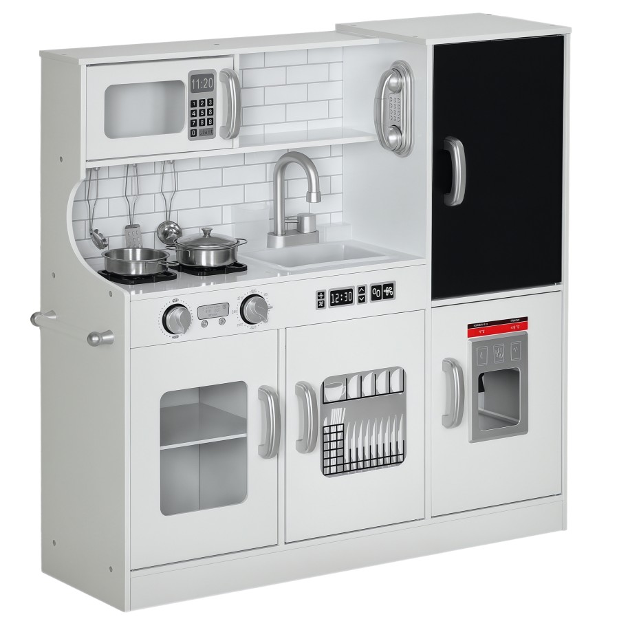 Click to view product details and reviews for Aiyaplay Play Kitchen Kids Kitchen Playset Toy With Chalkboard Toy Phone Microwave Ice Maker Cooking Stoves Sink For Boys Girls Ages 3 8 Years.