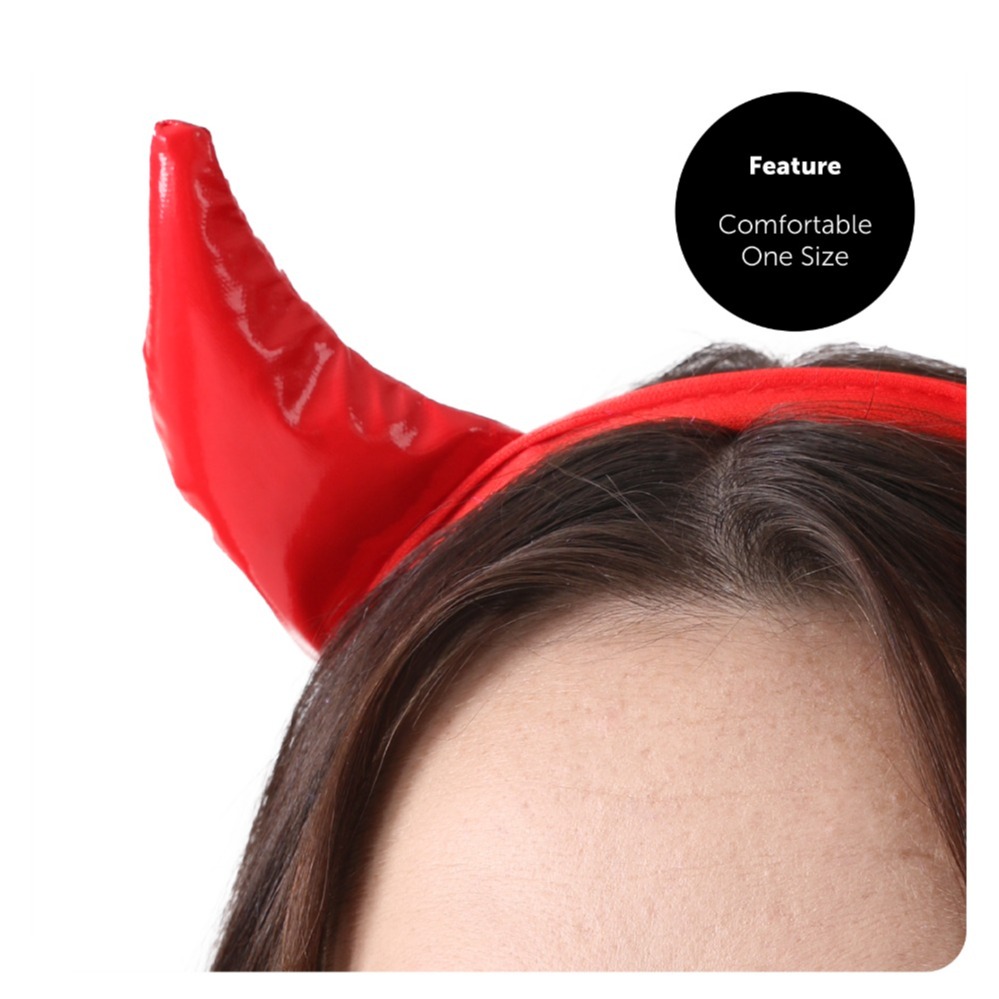 Devil Costume Set | 2 Pcs | Red Horns & Face Paint
