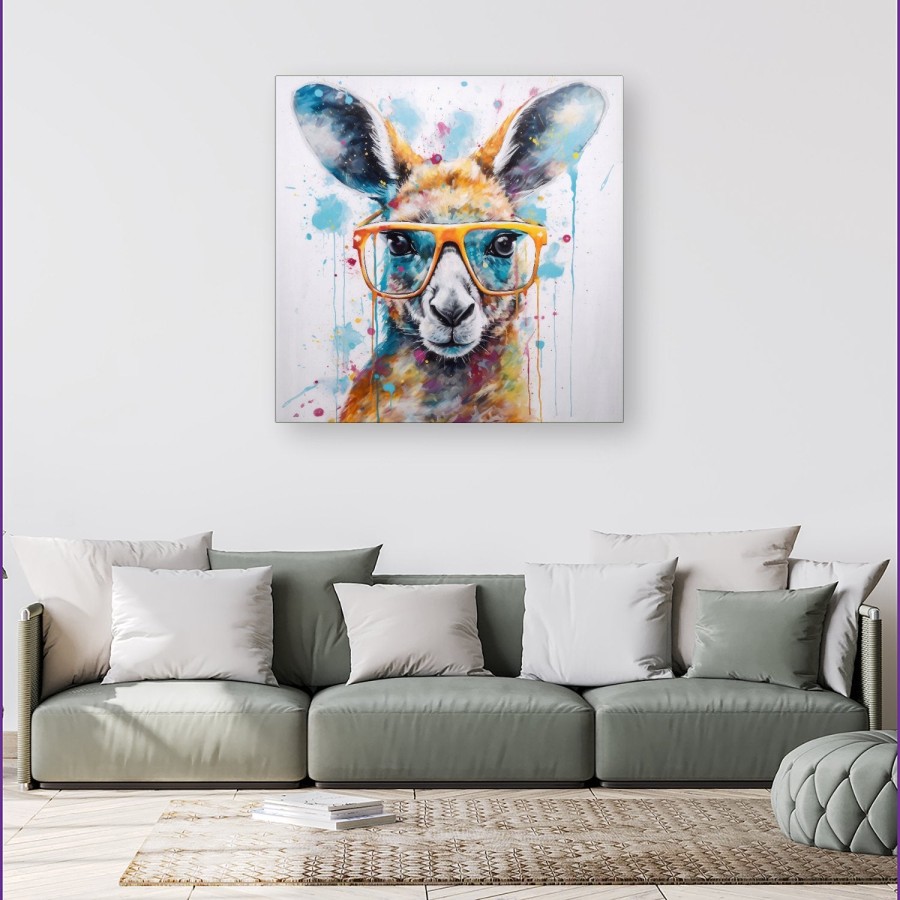 Click to view product details and reviews for Splashart Kangaroo In Glasses Canvas Extra Large 40 X 40.
