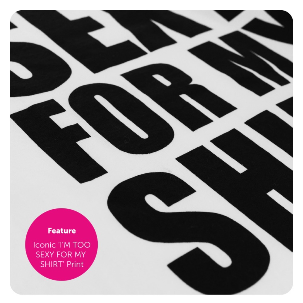 "I'm Too Sexy for My Shirt" Costume – White Vest, Bald Cap, Aviator Sunglasses & Leather Jacket (Adults)