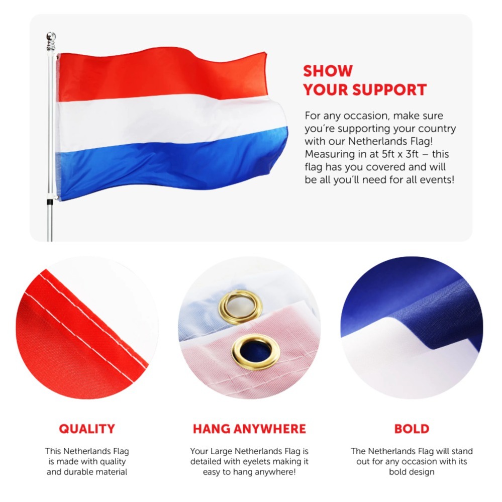 Large 5 x 3ft Netherlands Flag