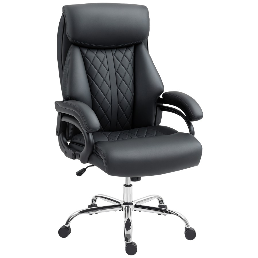 Click to view product details and reviews for Homcom Executive Office Chair 150kg Big And Tall Pu Leather Desk Chair With Spring Padding Quiet Swivel Wheels High Back Height Adjustable For Ho.