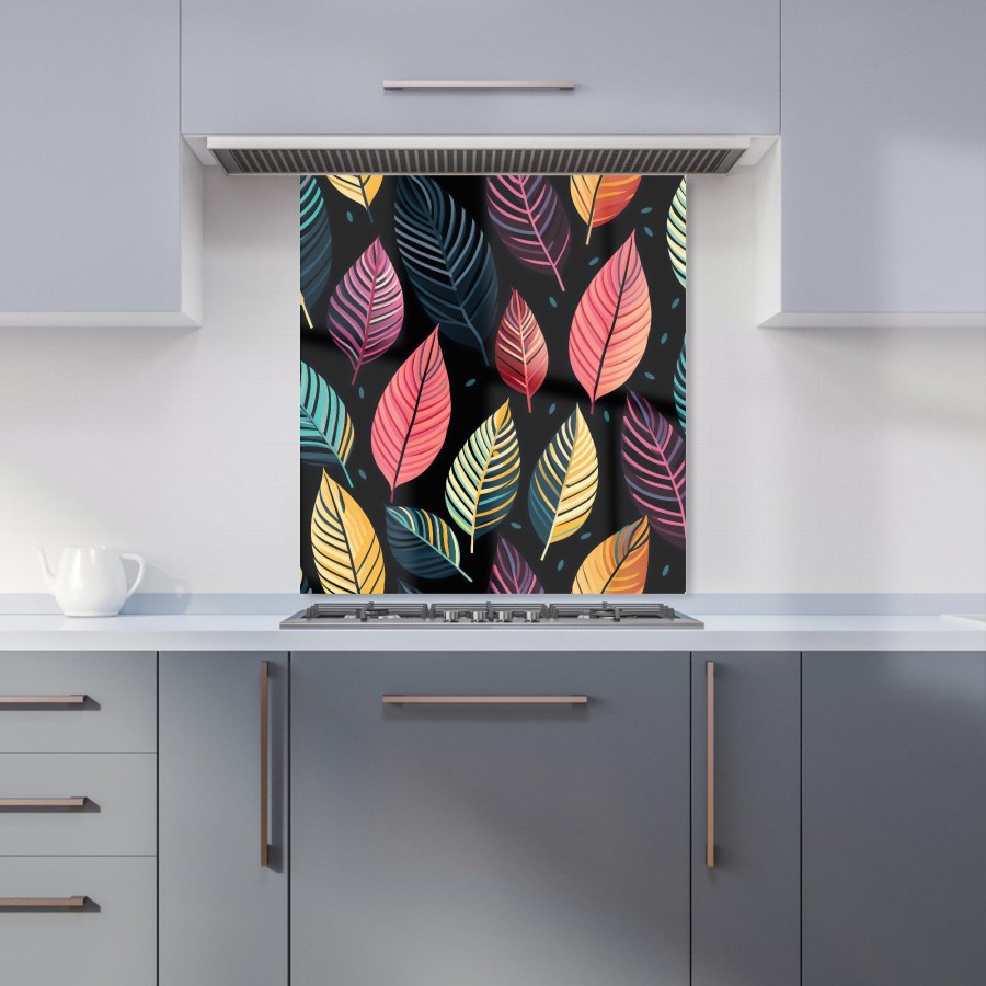 Click to view product details and reviews for Colourful Leaves Pattern Kitchen Splashback W600mm X H650mm.