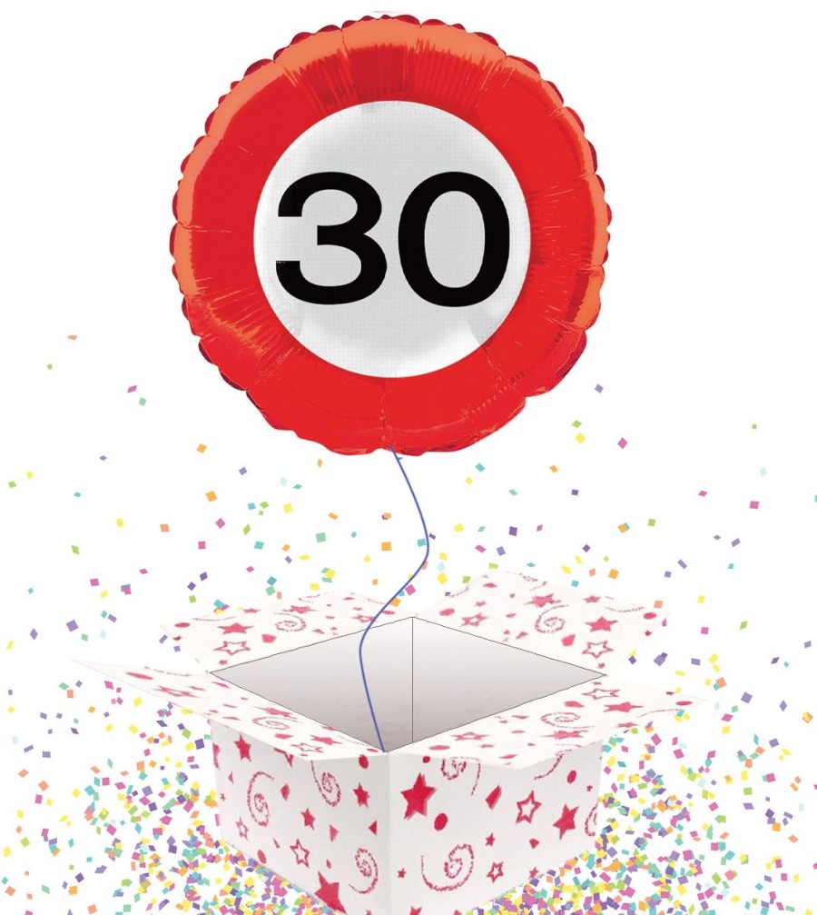 Click to view product details and reviews for 30th Foil Balloon Traffic Sign Balloon In A Box 45cm.