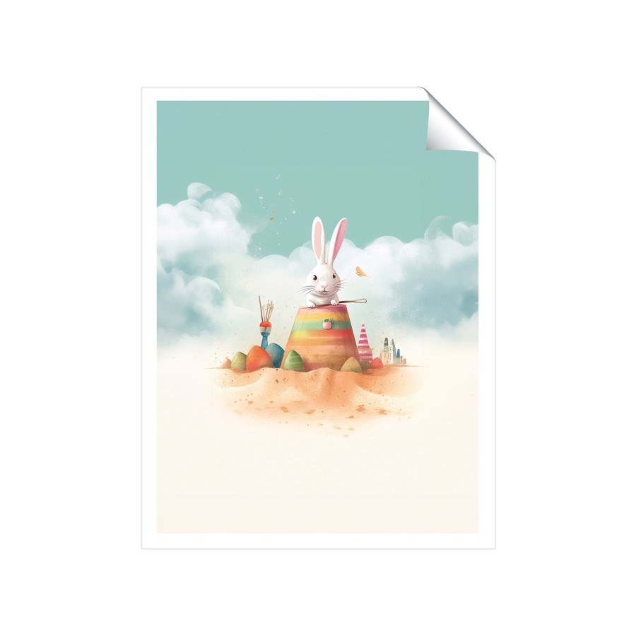 Click to view product details and reviews for White Rabbit On A Beach Holiday Art Prints 8 X 10 No Frame.