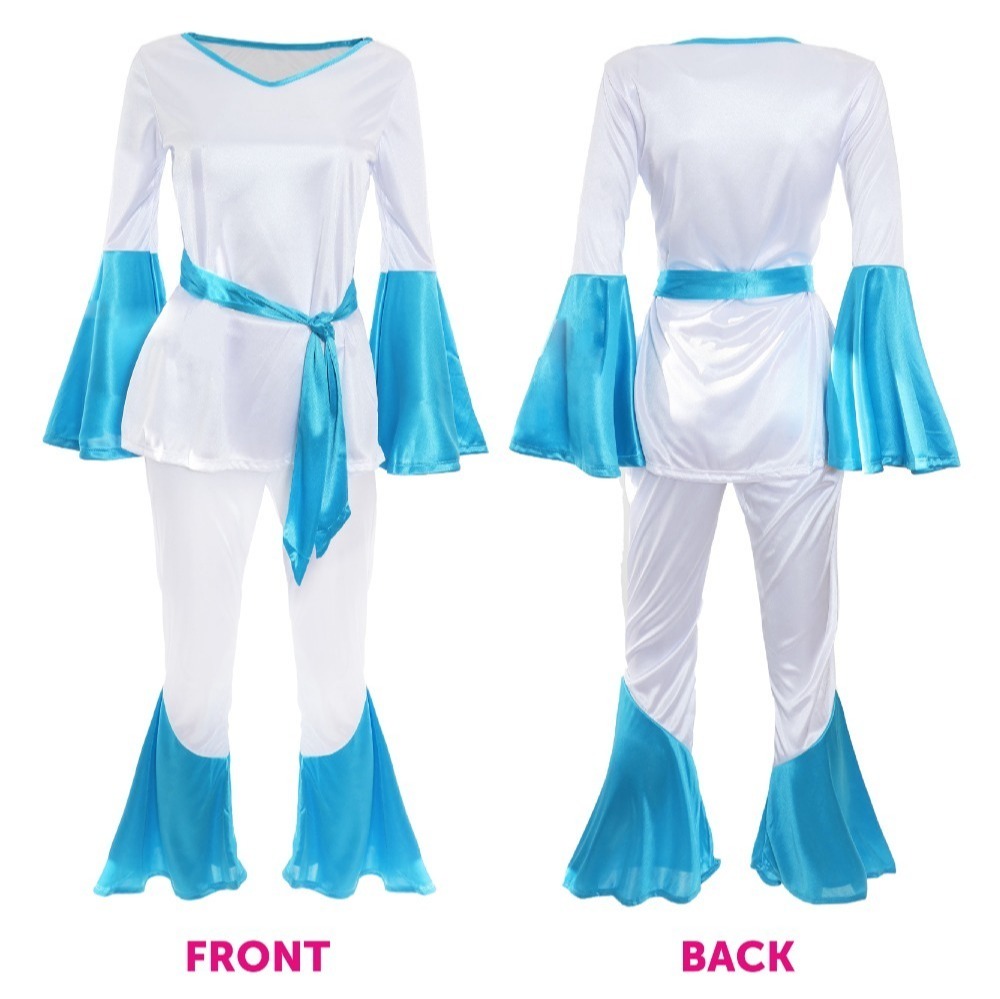 Ladies 70's Pop Queen Costume with Long Blonde Wig