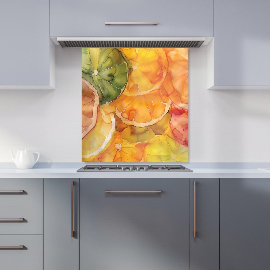 Click to view product details and reviews for Citrus Swirl Vibrant And Abstract Kitchen Splashback W700mm X H650mm.