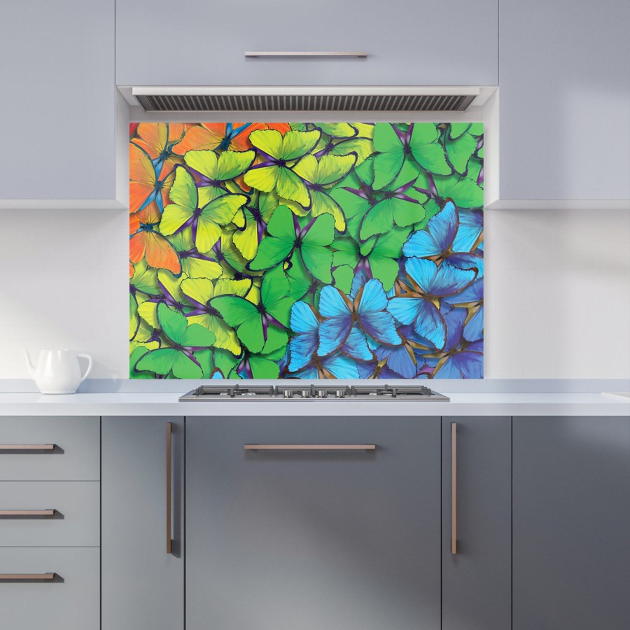Click to view product details and reviews for Multicoloured Butterflies Kitchen Splashback W900mm X H650mm.