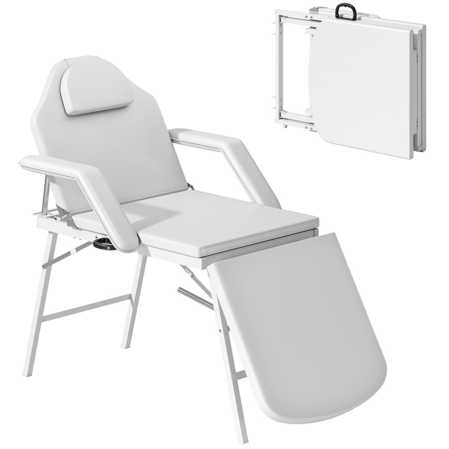 Click to view product details and reviews for Homcom Portable Massage Table 3 Section Adjustable Beauty Bed Foldable Massage Bed With Face Hole Recliner Chair With Removable Headrest And Armres.
