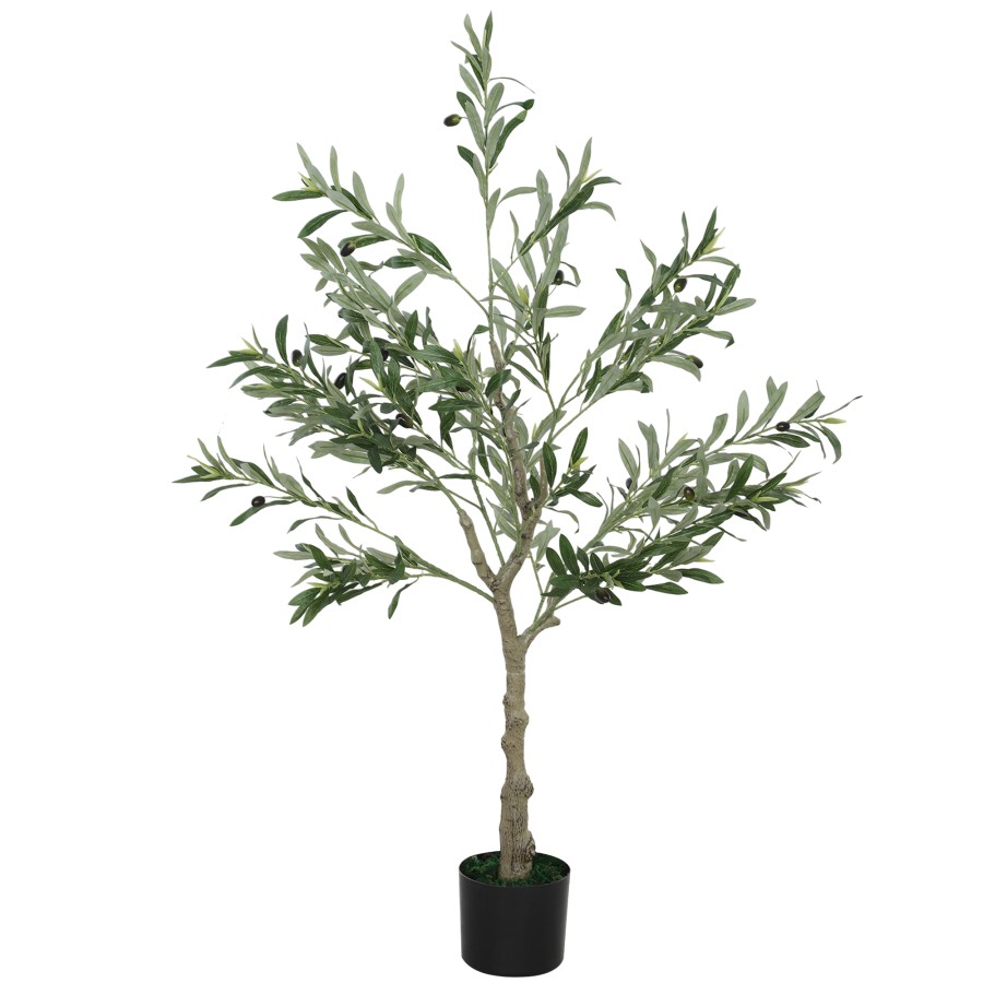 Click to view product details and reviews for Homcom 4ft 120cm Decorative Artificial Plant Silk Olive Tree With 450 Leaves And 20 Olive Fruits In Pot Fake Plant For Home Office Living Room I.
