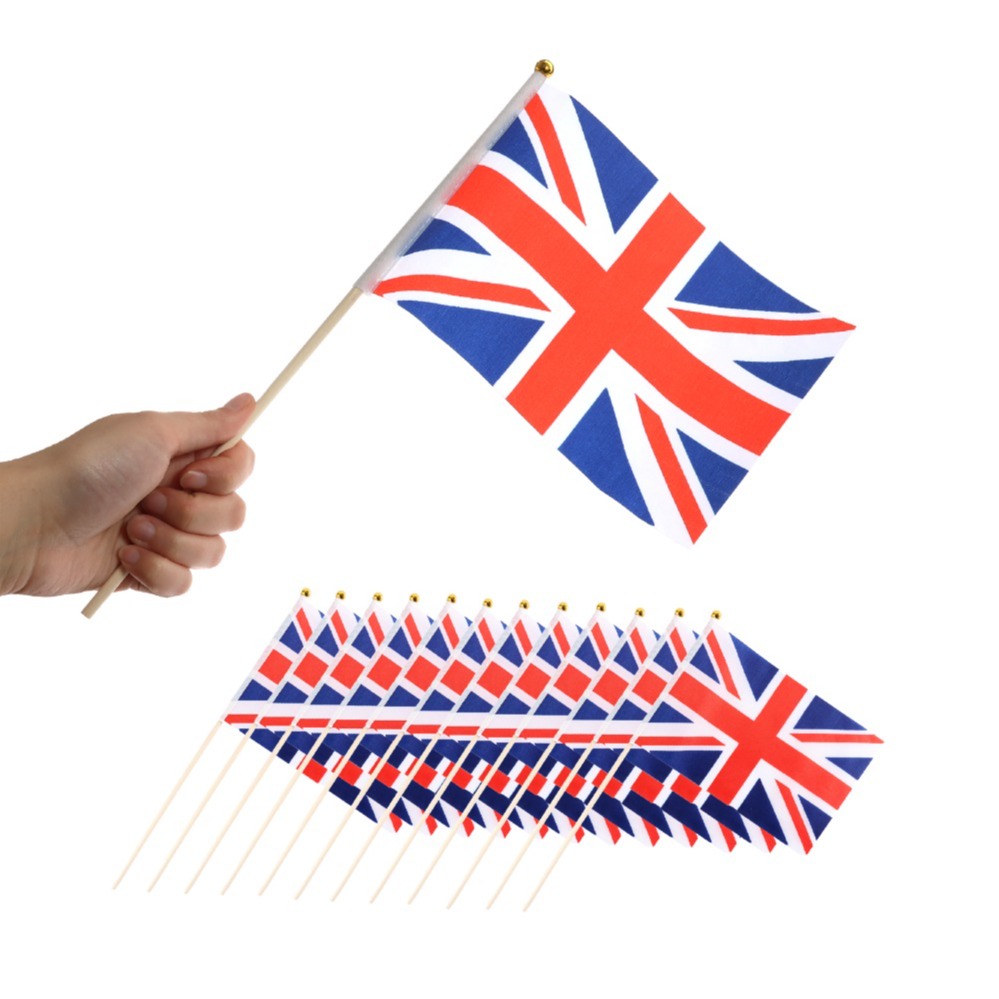 Pack of 12 Union Jack Polyester Hand Wavers – Perfect for Patriotic Events & Celebrations