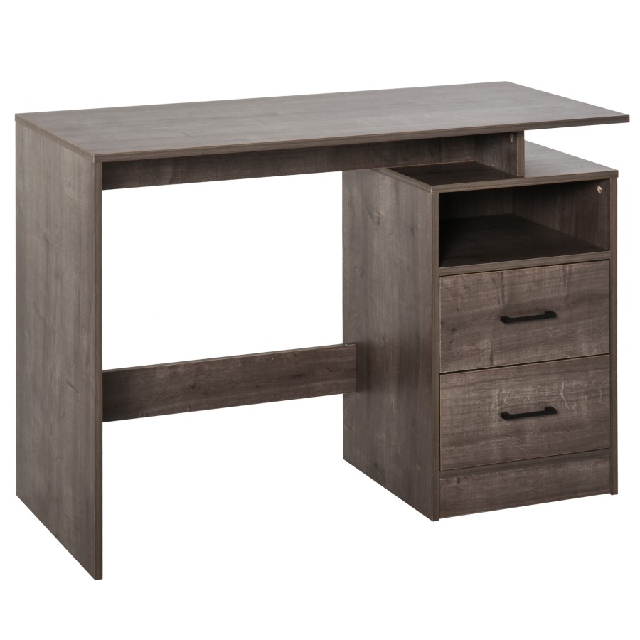 Click to view product details and reviews for Homcom Computer Desk W Shelf Drawer Home Writing Table Grey Wood Grain.